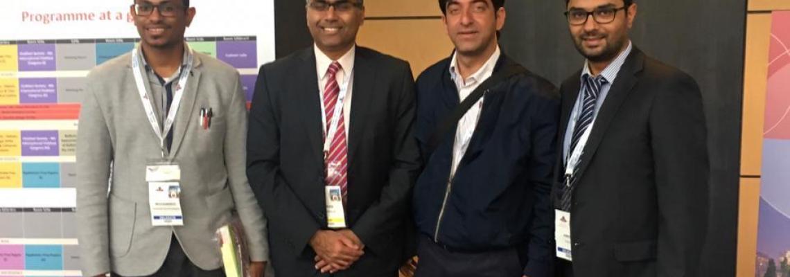 Dr Ankit (extreme left) and Dr. Rashid (extreme right)  Alumni of the department with Dr, Admani and the chief examiner